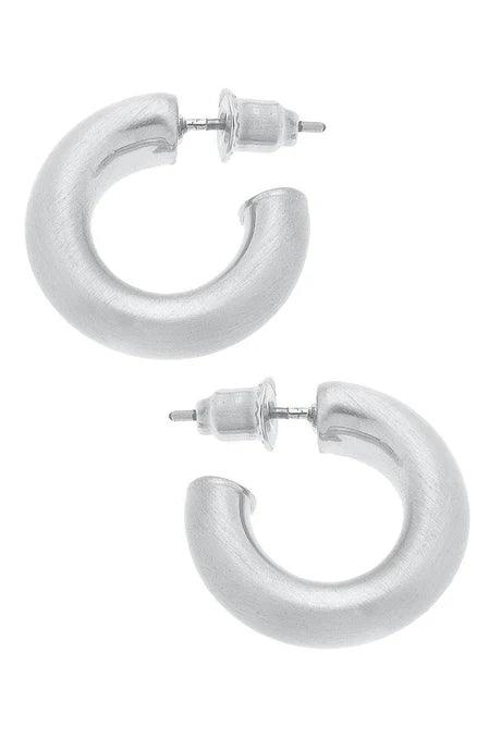 Canvas Coraline Hoop Earrings in Satin Silver