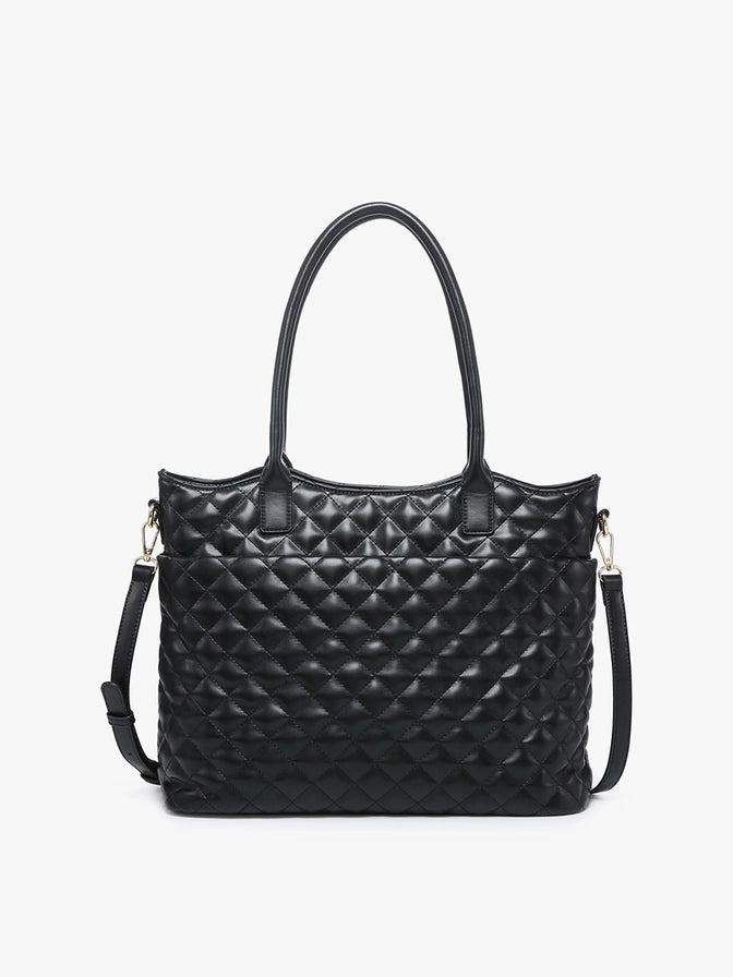 Tessa Quilted Tote - Black