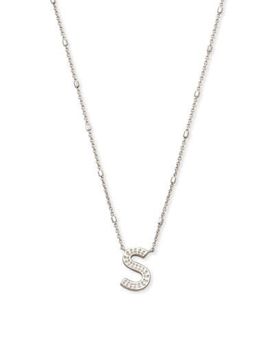 Letter S Pendant Necklace in Silver by Kendra Scott