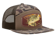 Bass Woven Patch Old School Camo Hat.: OS Brown Camo