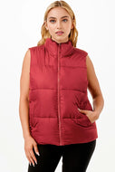 Everyday Essential Puffer Vest - Wine