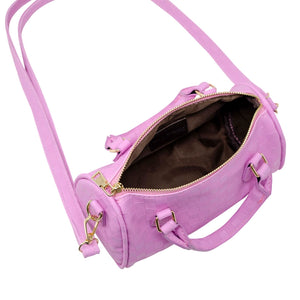 Checkered Children's Duffel Handbag - Lavender
