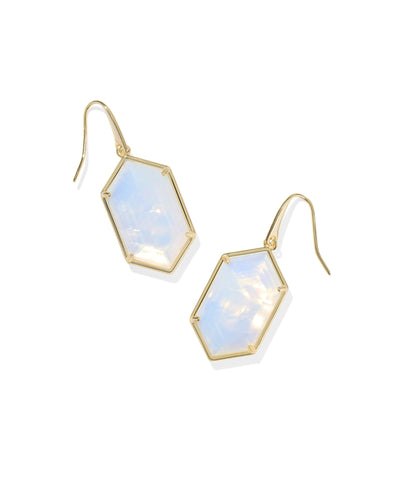 Kendra Scott Hallie Silver Drop Earrings in Opalite Illusion
