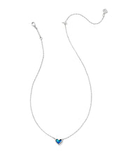 Load image into Gallery viewer, Kendra Scott Framed Ari Heart Silver Short Pendant Necklace in Mood Stone