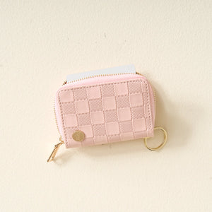 The Darling Effect Zip-Around Wallet - Blush Check