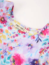 Load image into Gallery viewer, Fall Watercolor Floral Print Girls Ruffle Hem Twirl Dress
