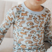 Load image into Gallery viewer, Magnolia Baby Long Pajamas - Blue Dachshund