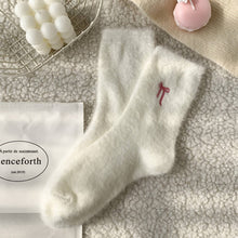 Load image into Gallery viewer, Plush Bow Socks - Light Pink