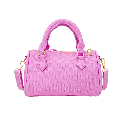 Checkered Children's Duffel Handbag - Lavender