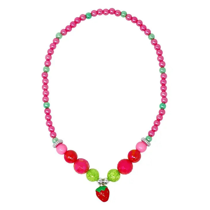 Strawberry Charm Beaded Necklace