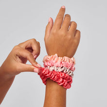 Load image into Gallery viewer, Kitsch Ruched Satin Scrunchies  - Cherry Blossom
