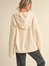 Load image into Gallery viewer, Alani Cable Knit Hoodie - Cream