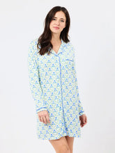 Load image into Gallery viewer, Women's Charlotte Nightshirt - Sweet Briar Lattice Blue
