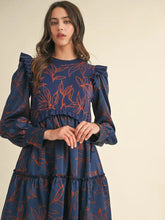 Load image into Gallery viewer, Phoebe Mixed Media Dress - Navy