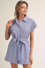 Load image into Gallery viewer, Saturdays Striped Romper - Blue