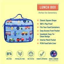 Load image into Gallery viewer, Kid&#39;s Lunch Box - Train Planes &amp; Trucks