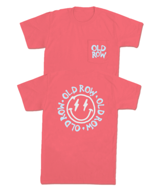 Old Row Smiley Face Pocket Tee - Coral