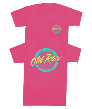 Old Row Circle Logo Pocket Tee - Heliconia
