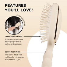 Load image into Gallery viewer, Teleties Medium Hair Detangler Brush - Tan