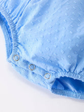 Load image into Gallery viewer, Pumpkin Smocked Bubble Romper - Blue