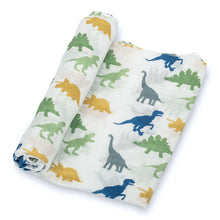 Load image into Gallery viewer, Rawr-Some Dino Muslin Swaddle Blanket