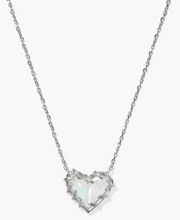 Load image into Gallery viewer, Kendra Scott Patchwork Ari Heart Pendant Necklace in Mixed Metal Rhodium