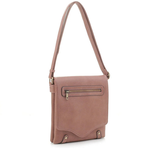 Jenni Pocket Fold Over Crossbody - Dark Mauve