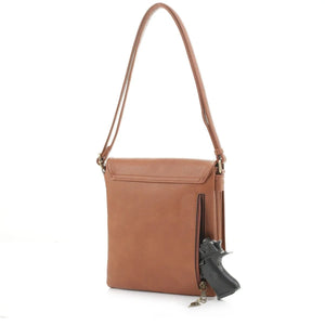 Jenni Pocket Fold Over Crossbody - Dark Mauve