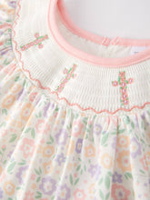 Load image into Gallery viewer, Girl's Smocked Cross Embroidery Dress