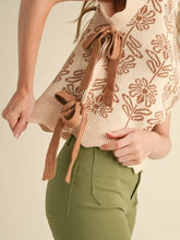 Load image into Gallery viewer, Fancy Floral Bow Tie Sweater Vest - Beige