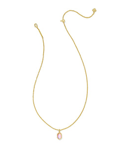 Kendra Scott Hallie Gold Short Pendant Necklace in Sunrise Watercolor Illusion