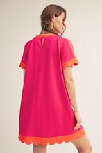 Load image into Gallery viewer, Shania Scallop Hem Dress - Fuchsia
