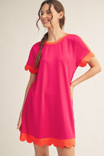 Load image into Gallery viewer, Shania Scallop Hem Dress - Fuchsia