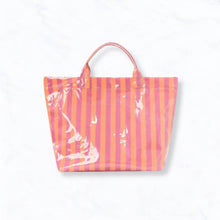Load image into Gallery viewer, Waterproof Glossy Stripe Tote Bags - Fuchsia &amp; Orange