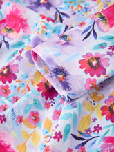 Load image into Gallery viewer, Fall Watercolor Floral Print Girls Ruffle Hem Twirl Dress