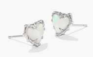 Dolly Parton x Kendra Scott Patchwork Ari Heart Silver Stud Earrings