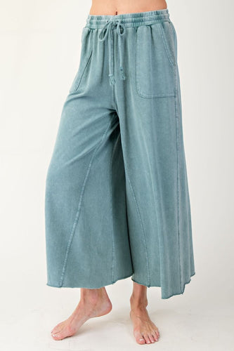 Emma Wide Leg Pants by Easel - Teal Green