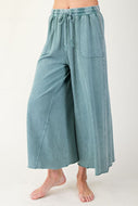Emma Wide Leg Pants by Easel - Teal Green