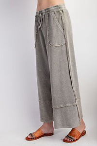 Terry Knit Palazzo Pants by Easel - Ash *Regular & Curvy*