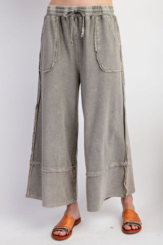 Terry Knit Palazzo Pants by Easel - Ash *Regular & Curvy*