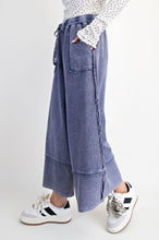 Load image into Gallery viewer, Terry Knit Palazzo Pants by Easel - Midnight Blue