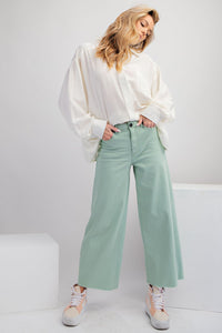 Brooke Wide Leg Pants by Easel - Mint Sage