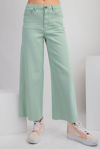 Brooke Wide Leg Pants by Easel - Mint Sage