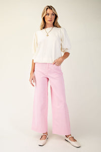 Brooke Wide Leg Pants by Easel - Pink Foam