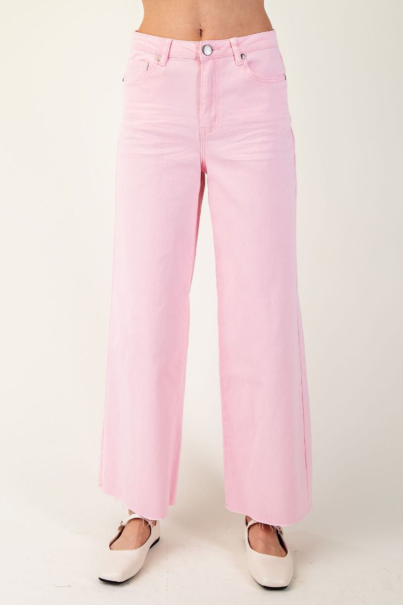 Brooke Wide Leg Pants by Easel - Pink Foam