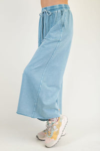 Demi Wide Leg Pants by Easel - Soft Teal *Curvy*