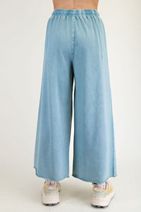 Demi Wide Leg Pants by Easel - Soft Teal *Curvy*