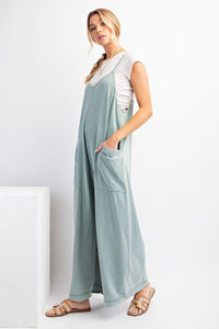 Free Spirit Wide Leg Jumpsuit - Dusty Blue