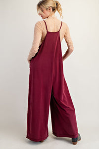Free Spirit Wide Leg Jumpsuit - Burgundy