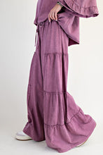 Load image into Gallery viewer, Remi Tiered Wide Leg Pants - Raspberry